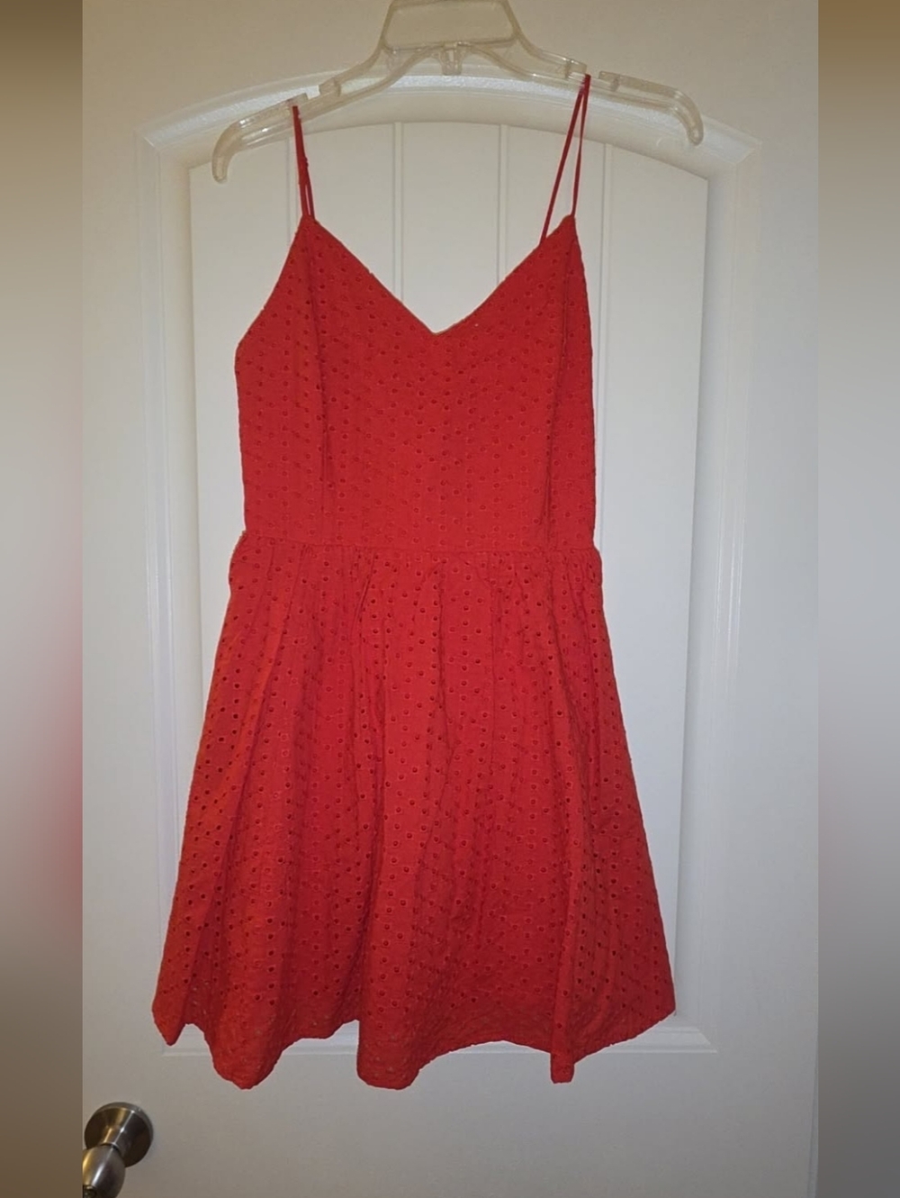 H&M Red Eyelet Spaghetti Strap Dress Size XS NWT